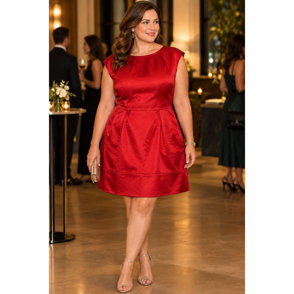 Auth Dolce Gabbana Silk Sheath Mini Dress EU 46 US 10-12 Red Cocktail Italy Luxe
